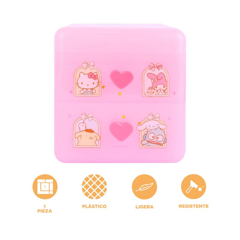 Organizador-de-pl-stico-sanrio-storage-collection-con-tapa-abatible-y-cajones-para-escritorio-rosa-Sanrio-4-20733