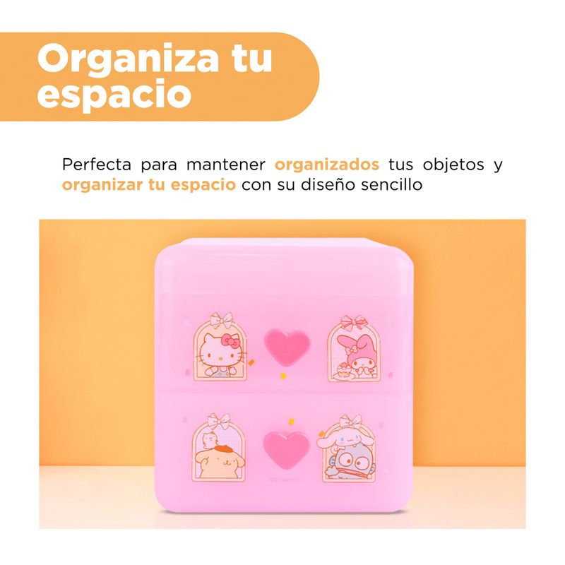 Organizador-de-pl-stico-sanrio-storage-collection-con-tapa-abatible-y-cajones-para-escritorio-rosa-Sanrio-5-20733