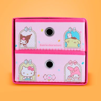 Organizador de tela de 2 cajones de la colección storage de personajes de sanrio rosa -  Sanrio