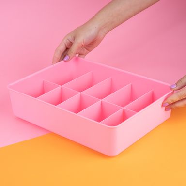 Organizador de plástico de ropa interior de 10 celdas rosa -  Miniso