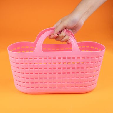 Organizador de plástico en forma de bolsa serie tejida rosa -  Miniso