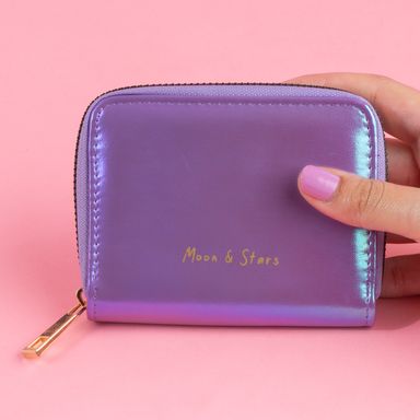 Cartera para mujer miniso serie moon stars tornasol morado -  Miniso