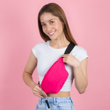 Bolso estilo cangurera miniso serie moon stars nylon rosa -  Miniso