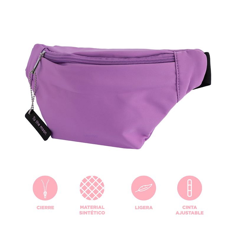 Bolso-estilo-cangurera-miniso-serie-moon-stars-nylon-morado-Miniso-4-20820