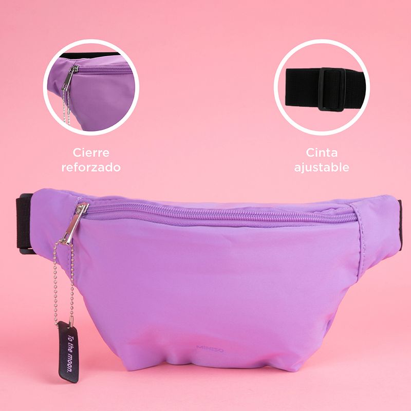 Bolso-estilo-cangurera-miniso-serie-moon-stars-nylon-morado-Miniso-6-20820