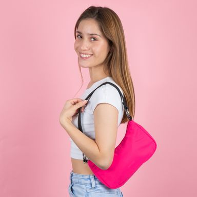 Bolso hobo miniso serie moon stars nylon rosa -  Miniso