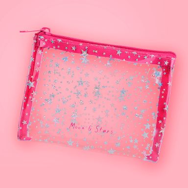 Monedero miniso serie moon stars transparente rosa intenso -  Miniso