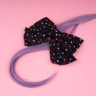 Broche para cabello miniso serie colorful dots moño negro 15cm -  Miniso