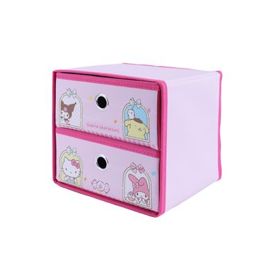 Organizador de tela de 2 cajones de la colección storage de personajes de sanrio rosa -  Sanrio