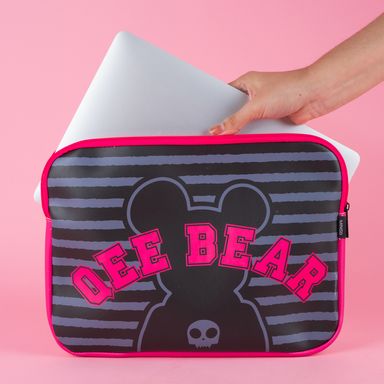 Funda para laptop miniso qee bear negro -  Qee Bear