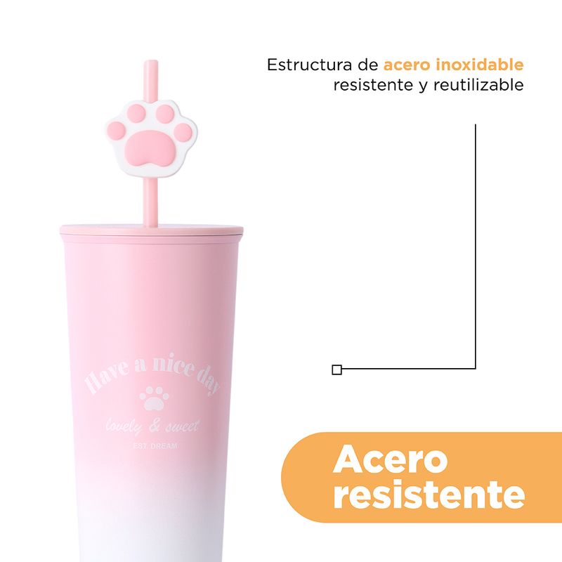 Vaso-de-acero-inoxidable-paw-paw-collection-con-sorbete-800-ml-rosa-Paw-Paw-7-20062