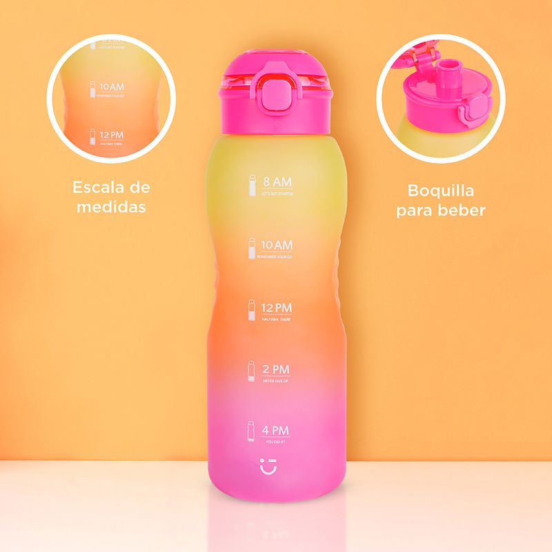 Tomatodo-de-pl-stico-de-la-serie-gradient-con-tapa-abatible-de-un-toque-1500-ml-amarillo-y-rosa-Miniso-6-18697