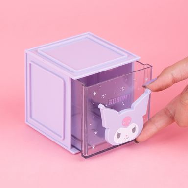 Organizador de plástico cubo de almacenamiento de personajes de sanrio kuromi morado -  Sanrio