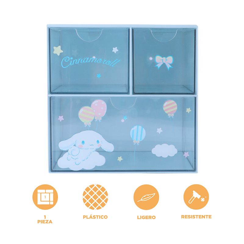 Organizador-de-pl-stico-de-3-cajones-personajes-de-sanrio-cinnamoroll-azul-Sanrio-4-20364