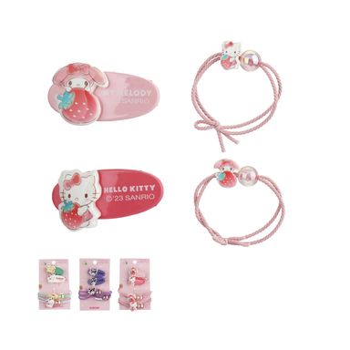 Set de accesorios para cabello personajes sanrio serie strawberry 4 pzas -  Sanrio