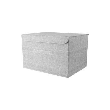Caja de almacenamiento de tela de la serie gris con tapa l 30x25cm -  Miniso