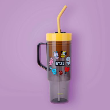 Tomatodo con sorbete colección BT21 1250 ml amarillo -  BT21