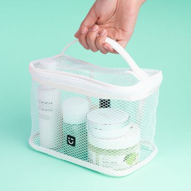Cosmetiquera tipo neceser red serie black & white blanco -  Miniso