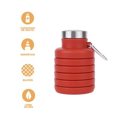 Tomatodo plegable de color sólido 500 ml rojo -  Miniso