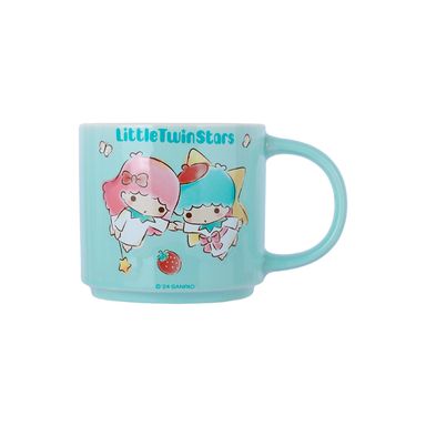 Taza de cerámica en relieve personajes sanrio colección strawberry 400 ml little twin stars aqua -  Sanrio