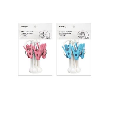 Ganchos para ropa de tendedero plegable con 8 clips colores mixtos -  Miniso