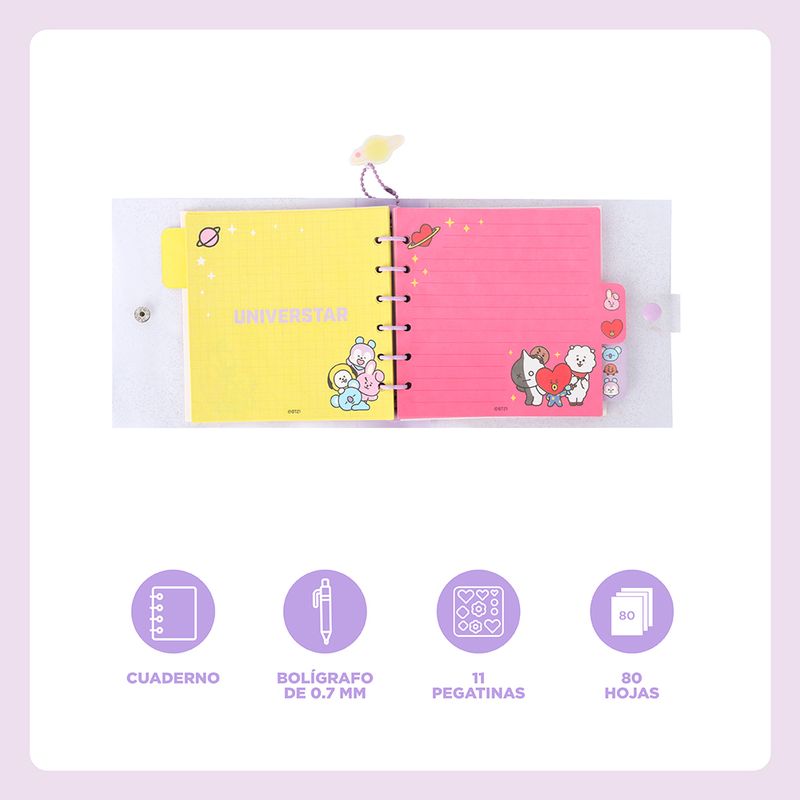Set-libro-rosa-de-80-hojas-con-alambre-lapicero-de-gel-stickers-serie-bt21-BT21-4-20535