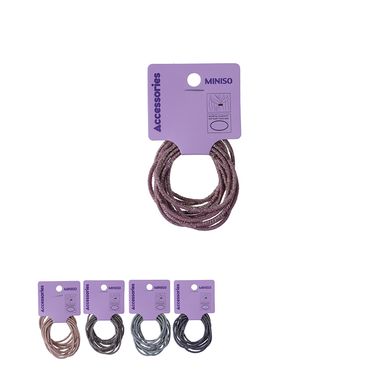 Paquete de ligas para el cabello estilo coreano delgadas doradas colores mixtos 12pzas -  Miniso