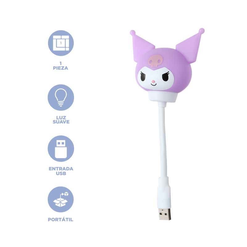 Luz-de-noche-puerto-usb-kuromi-modelo-ald-db55-sanrio-Sanrio-4-21157