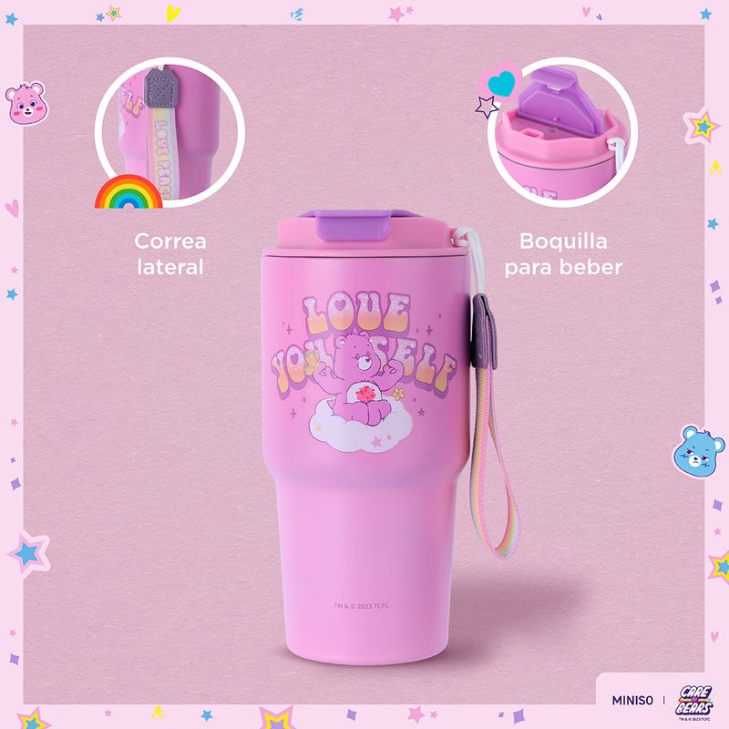Vaso-de-acero-inoxidable-con-correa-colecci-n-care-bears-500-ml-rosa-Care-Bears-5-21243