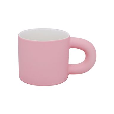 Taza de cerámica de color solido con asa grande 290 ml rosa -  Miniso