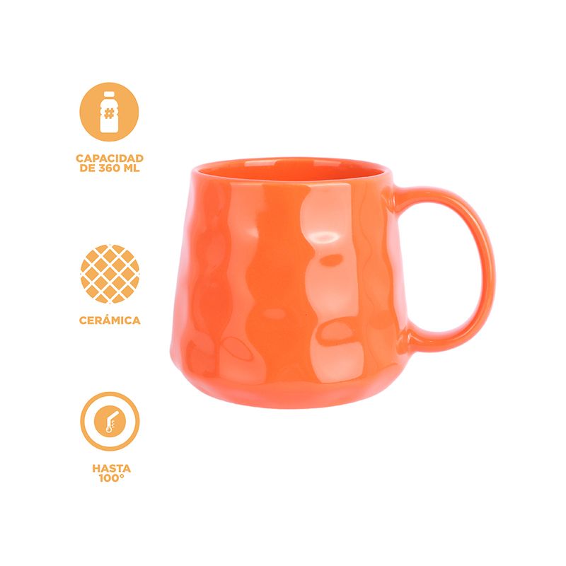 Taza-con-relieve-de-color-liso-360-ml-naranja-Miniso-4-21263