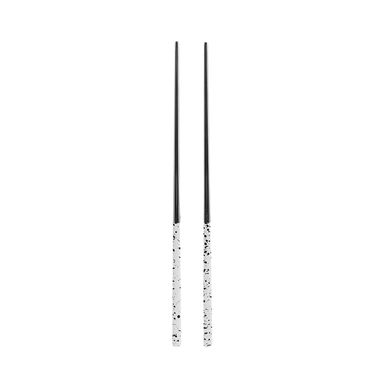 Palillos de mesa de acero inoxidable con lunares 2.0 blanco -  Miniso