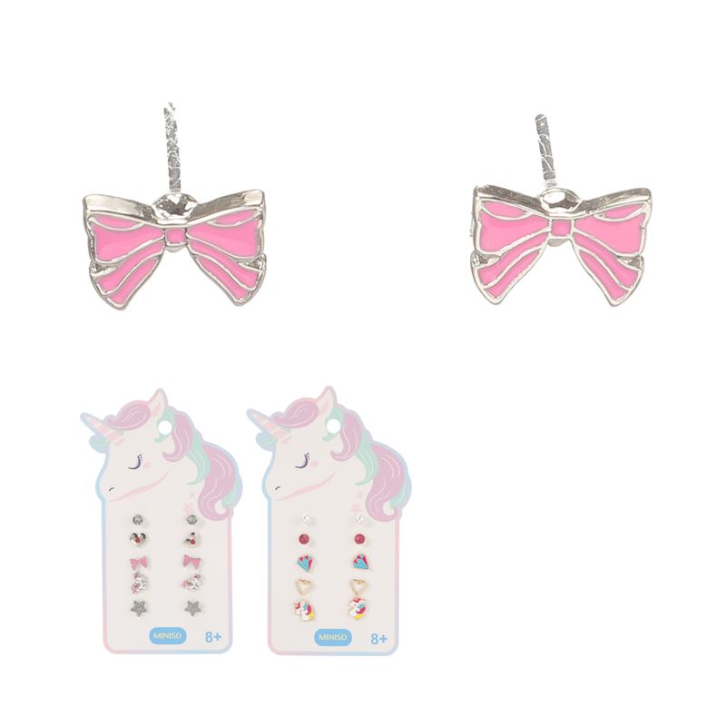 Set-de-aretes-infantiles-miniso-colecci-n-funny-unicornios-y-diamantes-5-pares-Miniso-1-17717