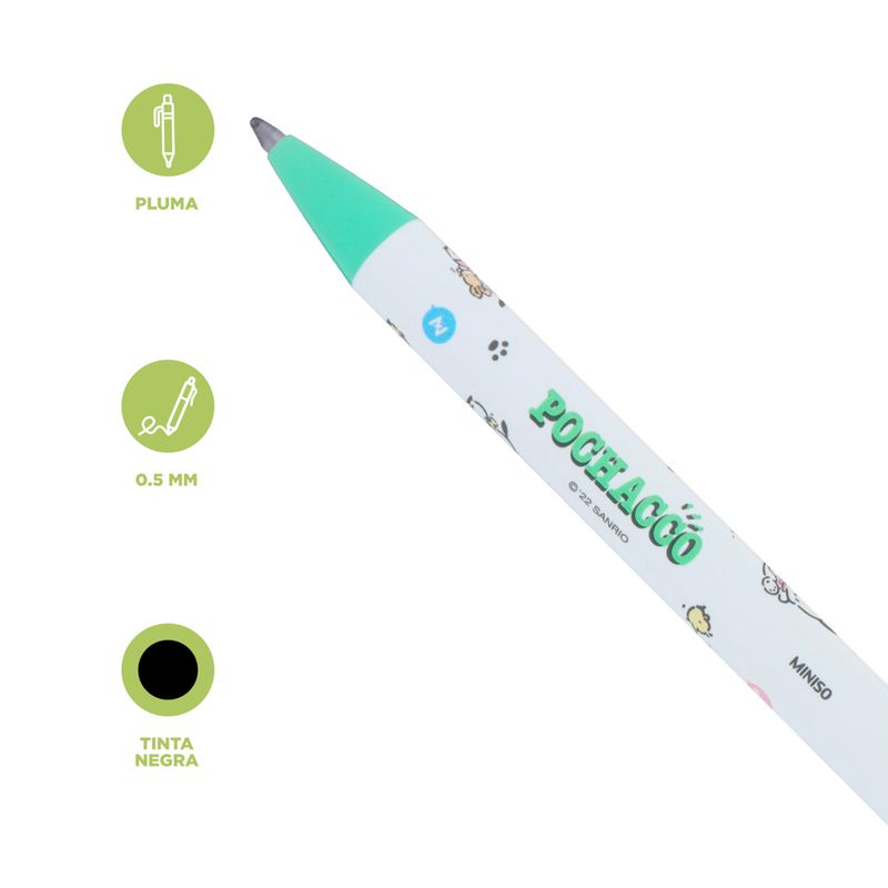 Lapicero-de-gel-para-sellos-pochacco-0-5-mm-negro-verde-serie-sanrio-Sanrio-3-20642