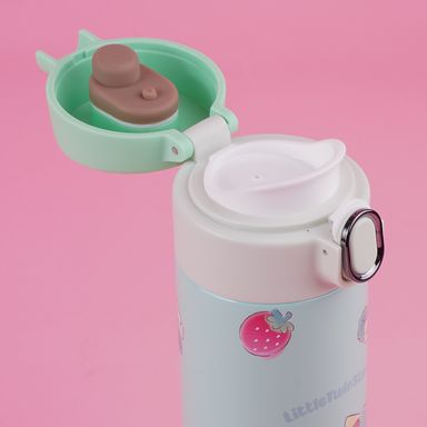 Termo colección strawberry personajes sanrio tapa abatible automática 420 ml little twin aqua -  Sanrio