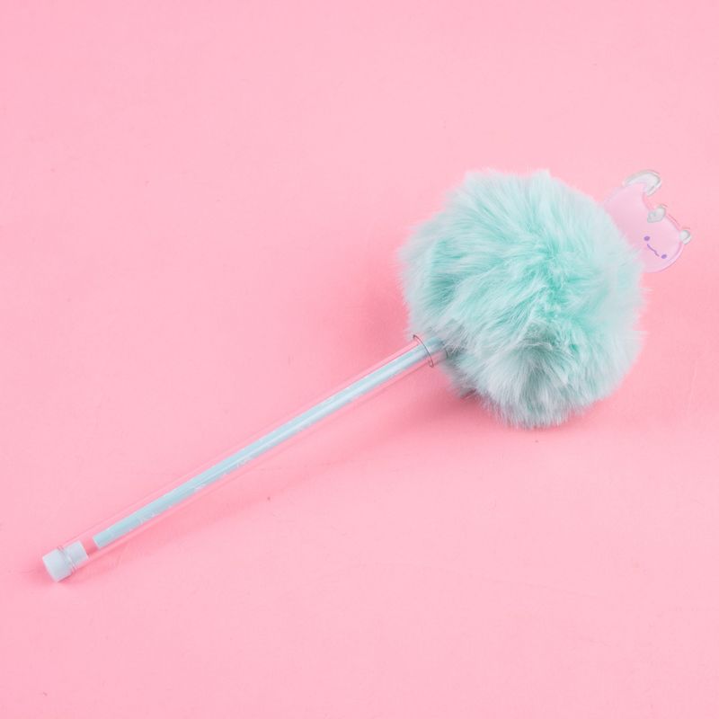 Lapicero-de-gel-con-pompom-0-5-mm-negro-verde-serie-salamandra-story-Miniso-3-21140
