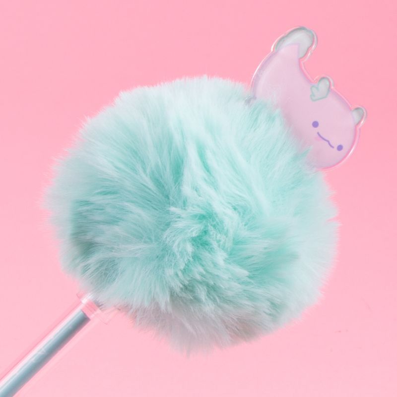 Lapicero-de-gel-con-pompom-0-5-mm-negro-verde-serie-salamandra-story-Miniso-5-21140