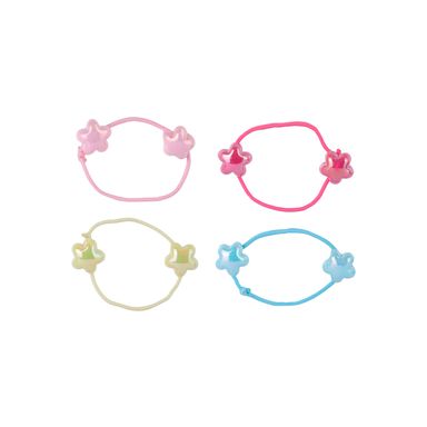 Set de ligas infantiles para cabello miniso estrellas coloridas y brillantes 4 pzas -  Miniso