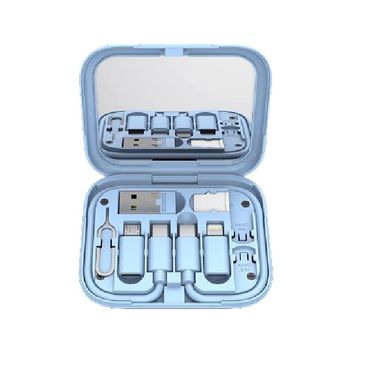 Estuche con set de cables multiples entradas azul miniso -  Miniso