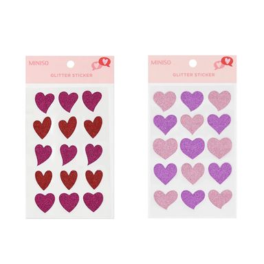 Stickers de purpurina 2 modelos surtidos 9cm serie pink romance -  Miniso