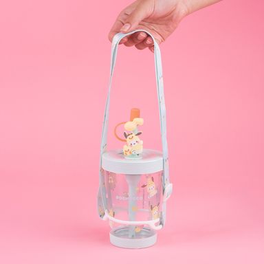 Tomatodo de plástico de personajes de sanrio con correa para el hombro 535 ml pochacco aqua -  Sanrio