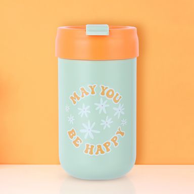 Termo botella aislada serie letters con tapa abatible 400 ml verde -  Miniso