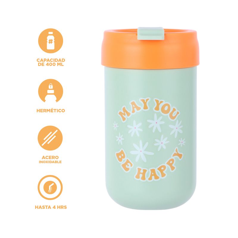 Termo-botella-aislada-serie-letters-con-tapa-abatible-400-ml-verde-Miniso-3-20956