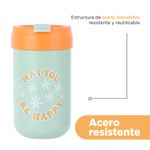 Termo-botella-aislada-serie-letters-con-tapa-abatible-400-ml-verde-Miniso-6-20956