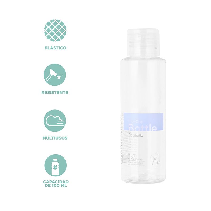 Botella-pet-transparente-con-tapa-abatible-100ml-Miniso-3-21359
