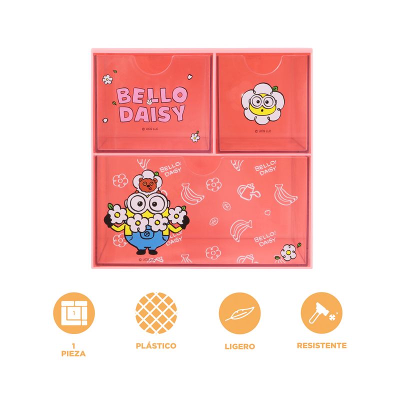 Organizador-de-pl-stico-caja-de-almacenamiento-de-3-rejillas-de-la-colecci-n-daisy-minions-Minions-4-21509