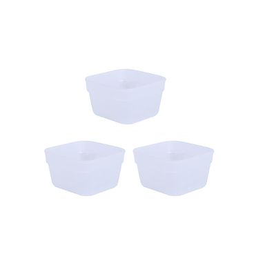 Organizador de plástico caja de almacenamiento para artículos pequeños S transparente 8.5*8.5*5cm -  Miniso