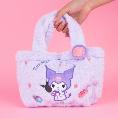 Lonchera de peluche morado kuromi -  Sanrio