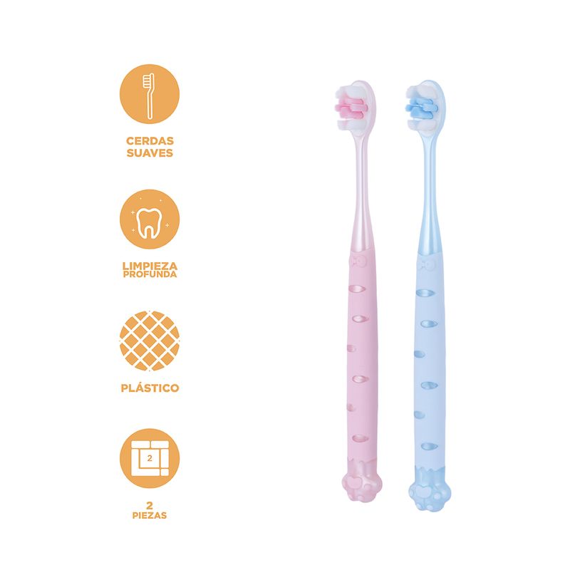 Cepillos-de-dientes-de-alta-densidad-cat-paw-paquete-de-2-Miniso-3-20644