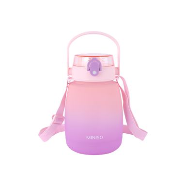 Tomatodo de gran capacidad con correa para el hombro 1300 ml degradado rosa púrpura -  Miniso